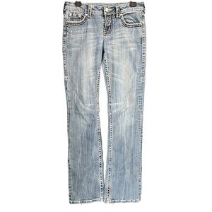 Cowgirl Tuff Co Jeans W28 L35 Distressed Raw Hem Western Rodeo Denim